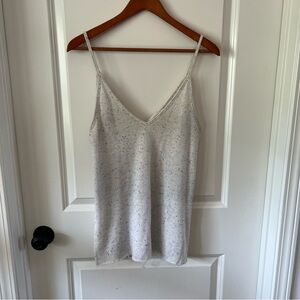 Urban Outfitters Cream/tan Speckled V-Neck Knit Top